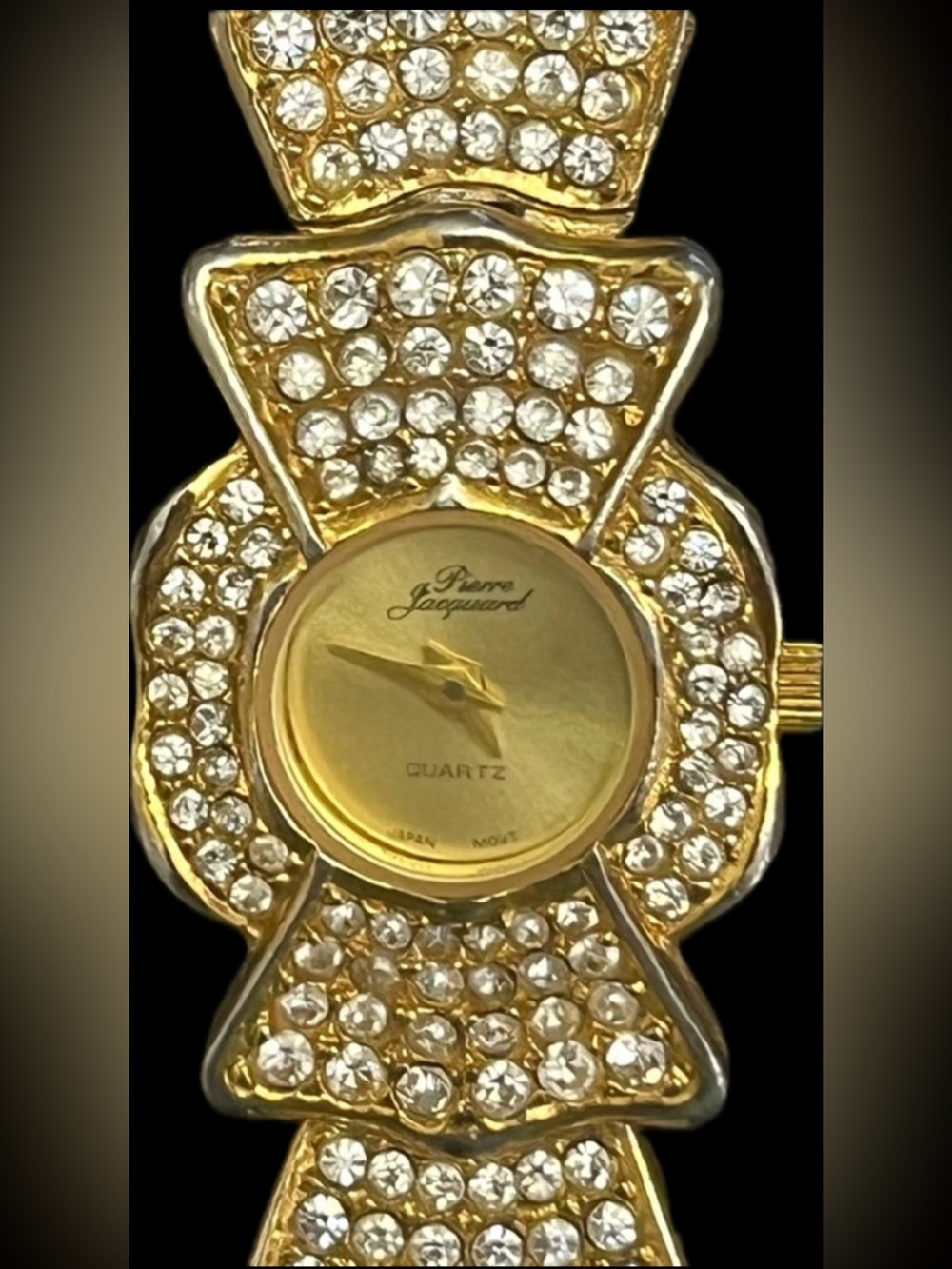 Pierre Jacquard statement bracelet Crystal estate ladies watch gold vintage HSN